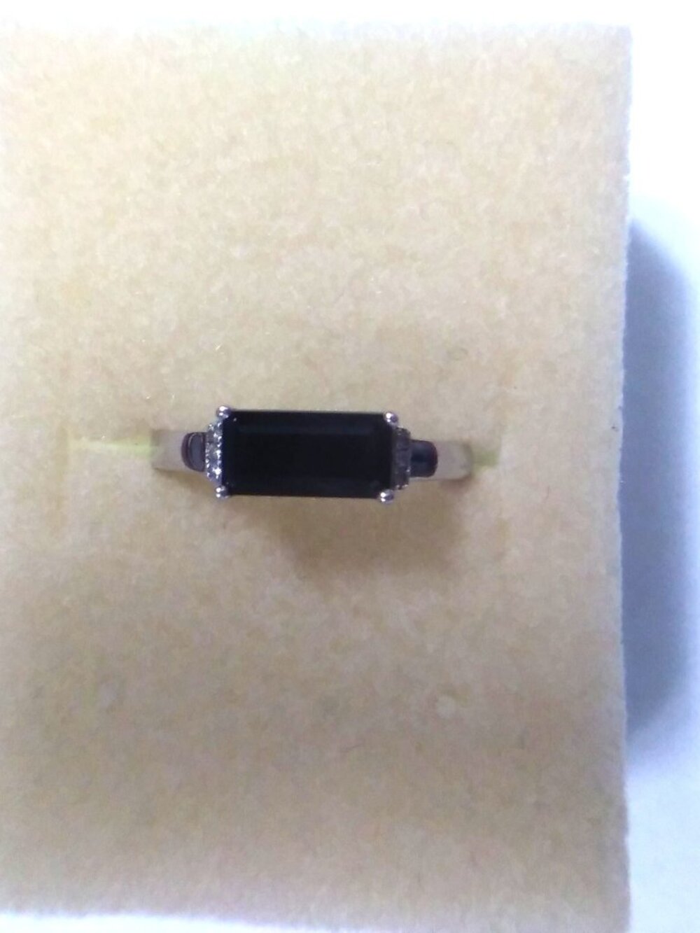 Black Spinel Silver Ring